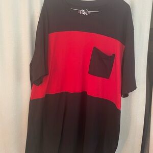 Men’s Red & Black Round Neck Shirt